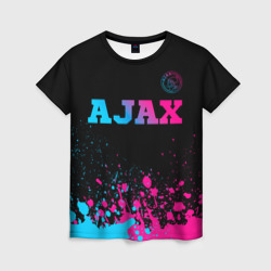 Женская футболка 3D Ajax - neon gradient посередине