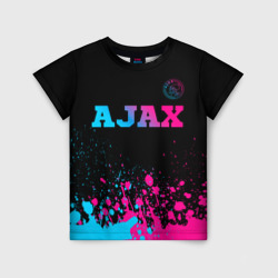 Детская футболка 3D Ajax - neon gradient посередине