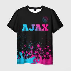 Мужская футболка 3D Ajax - neon gradient посередине