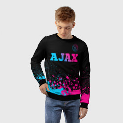 Детский свитшот 3D Ajax - neon gradient посередине - фото 2