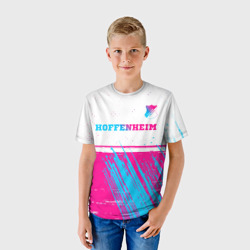 Детская футболка 3D Hoffenheim neon gradient style посередине - фото 2