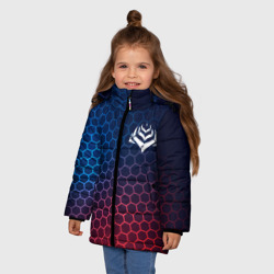 Зимняя куртка для девочек 3D Warframe неоновые соты - фото 2