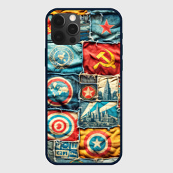 Чехол для iPhone 12 Pro Max Пэчворк джинсы в СССР