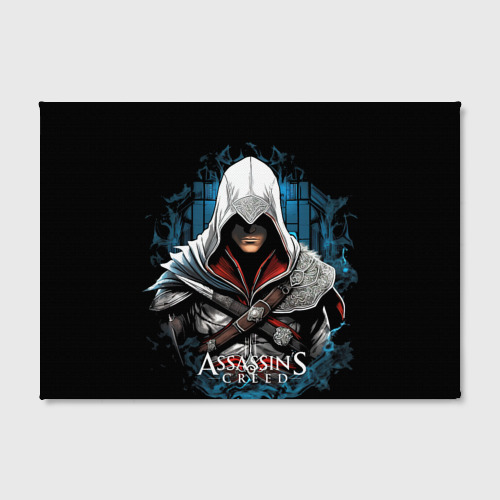 Холст прямоугольный Assassin's creed белый капюшон, цвет 3D печать - фото 2