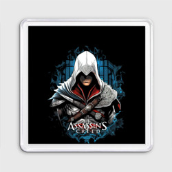 Магнит 55*55 Assassin's creed белый капюшон