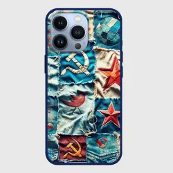 Чехол для iPhone 13 Pro Пэчворк джинсы из СССР