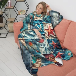 Плед с рукавами Пэчворк джинсы из СССР - фото 2