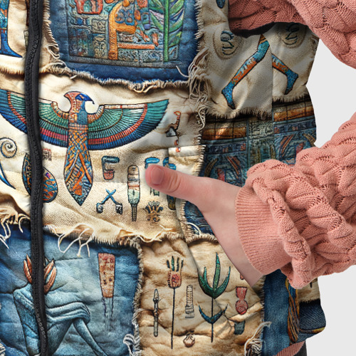 Детский жилет утепленный 3D с принтом Пэчворк из Египетских мотивов, фото #4