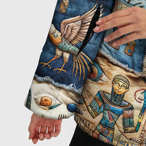 Женская зимняя куртка 3D с принтом Пэчворк из Египетских мотивов, фото #4