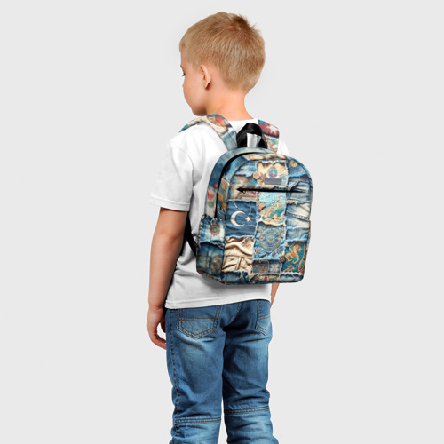 Детский рюкзак 3D с принтом Пэчворк из Турции, фото на моделе #1