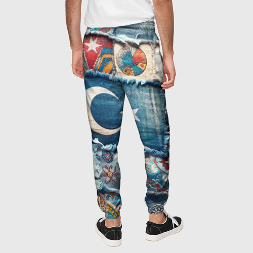 Мужские брюки 3D с принтом Пэчворк из Турции, вид сзади #2
