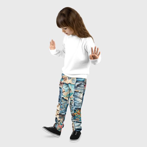 Детские брюки 3D с принтом Пэчворк из Турции, фото на моделе #1