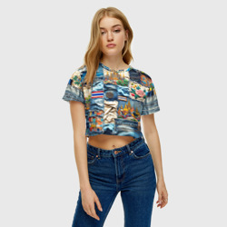 Женская футболка Crop-top 3D Пэчворк из Тайланда - фото 2