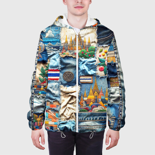 Мужская куртка 3D Пэчворк из Тайланда, цвет 3D печать - фото 4