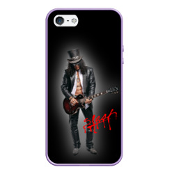 Чехол для iPhone 5/5S матовый Слэш музыкант группы Guns N' Roses