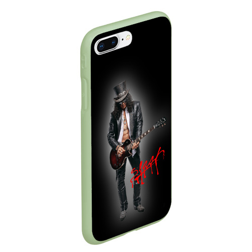 Чехол для iPhone 7Plus/8 Plus матовый Слэш музыкант группы Guns N' Roses, цвет салатовый - фото 3