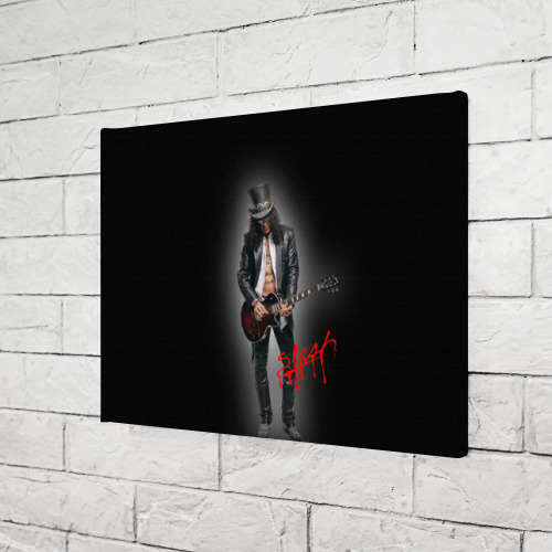 Холст прямоугольный Слэш музыкант группы Guns N' Roses, цвет 3D печать - фото 3