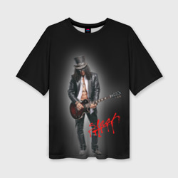 Женская футболка oversize 3D Слэш музыкант группы Guns N' Roses