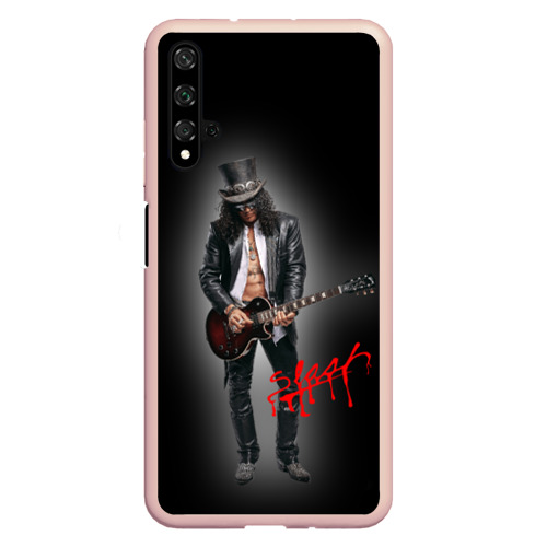 Чехол для Honor 20 Слэш музыкант группы Guns N' Roses, цвет светло-розовый