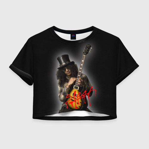 Женская футболка Crop-top 3D Slash музыкант группы Guns N' Roses, цвет 3D печать