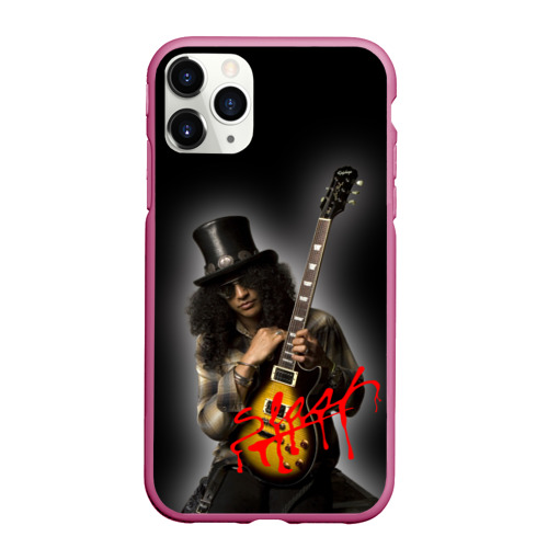 Чехол для iPhone 11 Pro матовый Slash музыкант группы Guns N' Roses, цвет малиновый