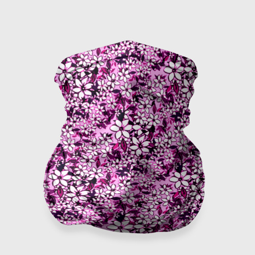 Бандана-труба 3D Цветочный паттерн насыщенный розовый , цвет 3D печать