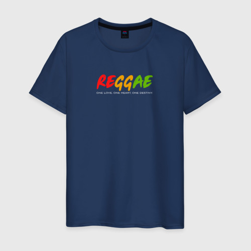 Мужская футболка из хлопка с принтом Reggae music in color, вид спереди №1