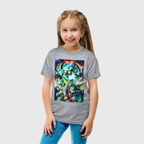 Детская футболка хлопок Гуррен-Дан пронзающий небеса, цвет меланж - фото 5