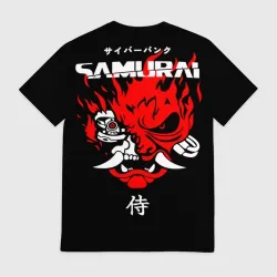 Мужская футболка 3D Logo samurai cyberpunk 2077