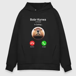 Мужское худи Oversize хлопок Bobr kurwa is calling