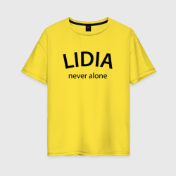 Женская футболка хлопок Oversize Lidia never alone - motto