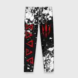 Детские леггинсы 3D Знаки из Ведьмака - белые брызги