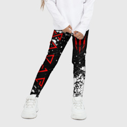 Детские леггинсы 3D Знаки из Ведьмака - белые брызги - фото 2
