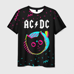 Мужская футболка 3D AC DC - rock star cat