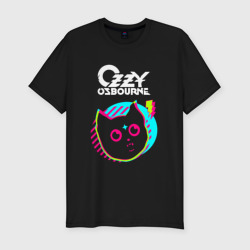 Мужская футболка хлопок Slim Ozzy Osbourne rock star cat