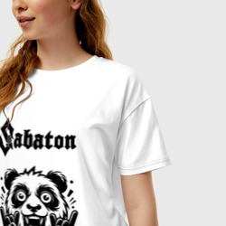 Женская футболка хлопок Oversize Sabaton - rock panda - фото 2