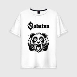 Женская футболка хлопок Oversize Sabaton - rock panda
