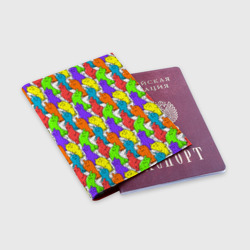 Обложка для паспорта матовая кожа Весёлые цветные презервативы - фото 2