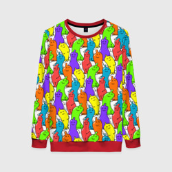 Женский свитшот 3D Весёлые цветные презервативы