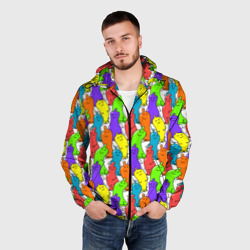 Мужская ветровка 3D Весёлые цветные презервативы - фото 2