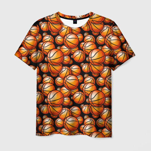 Мужская футболка 3D Баскетбольные мячики, цвет 3D печать