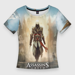 Assassin's creed на фоне дворца – Женская футболка 3D Slim с принтом купить