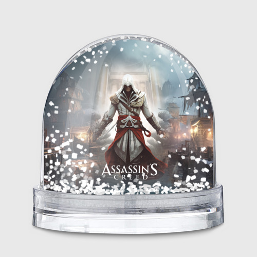 Игрушка Снежный шар с принтом Assassin's creed  poster game, вид спереди №1
