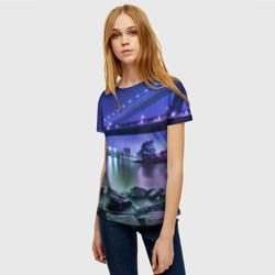 Женская футболка 3D Вечерняя Америка - мост - фото 2
