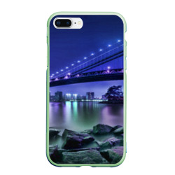Чехол для iPhone 7Plus/8 Plus матовый Вечерняя Америка - мост