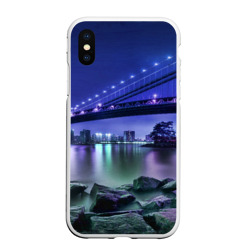 Чехол для iPhone XS Max матовый Вечерняя Америка - мост