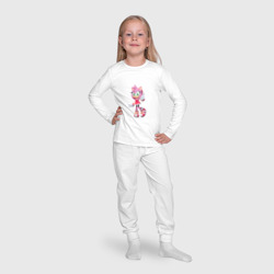 Пижама с принтом Соник Эми для ребенка, вид на модели спереди №4. Цвет основы: белый