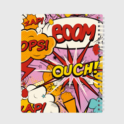 Тетрадь с принтом Oops-boom: комикс бум для любого человека, вид сзади №1. Цвет основы: клетка