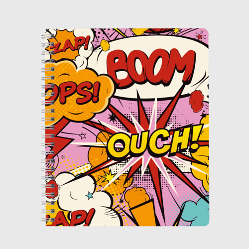 Тетрадь с принтом Oops-boom: комикс бум, вид спереди №1