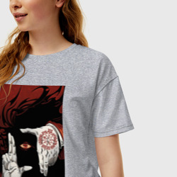 Женская футболка хлопок Oversize Хеллсинг Алукард Вампир - фото 2